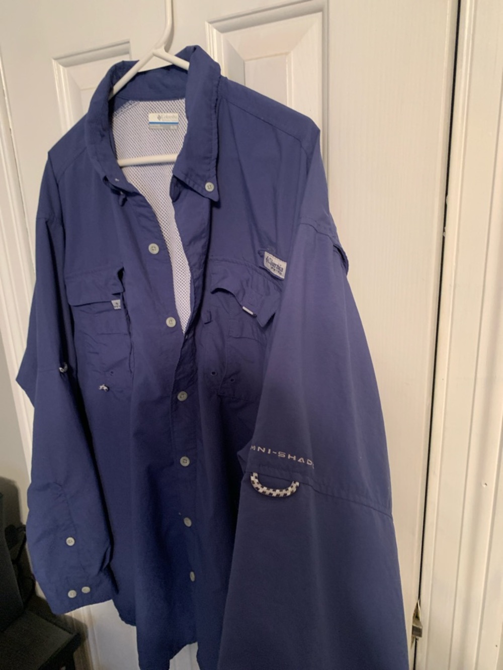 Columbia Men's Long Sleeve Fishing Shirt - Navy Blue - Picture 7 of 7